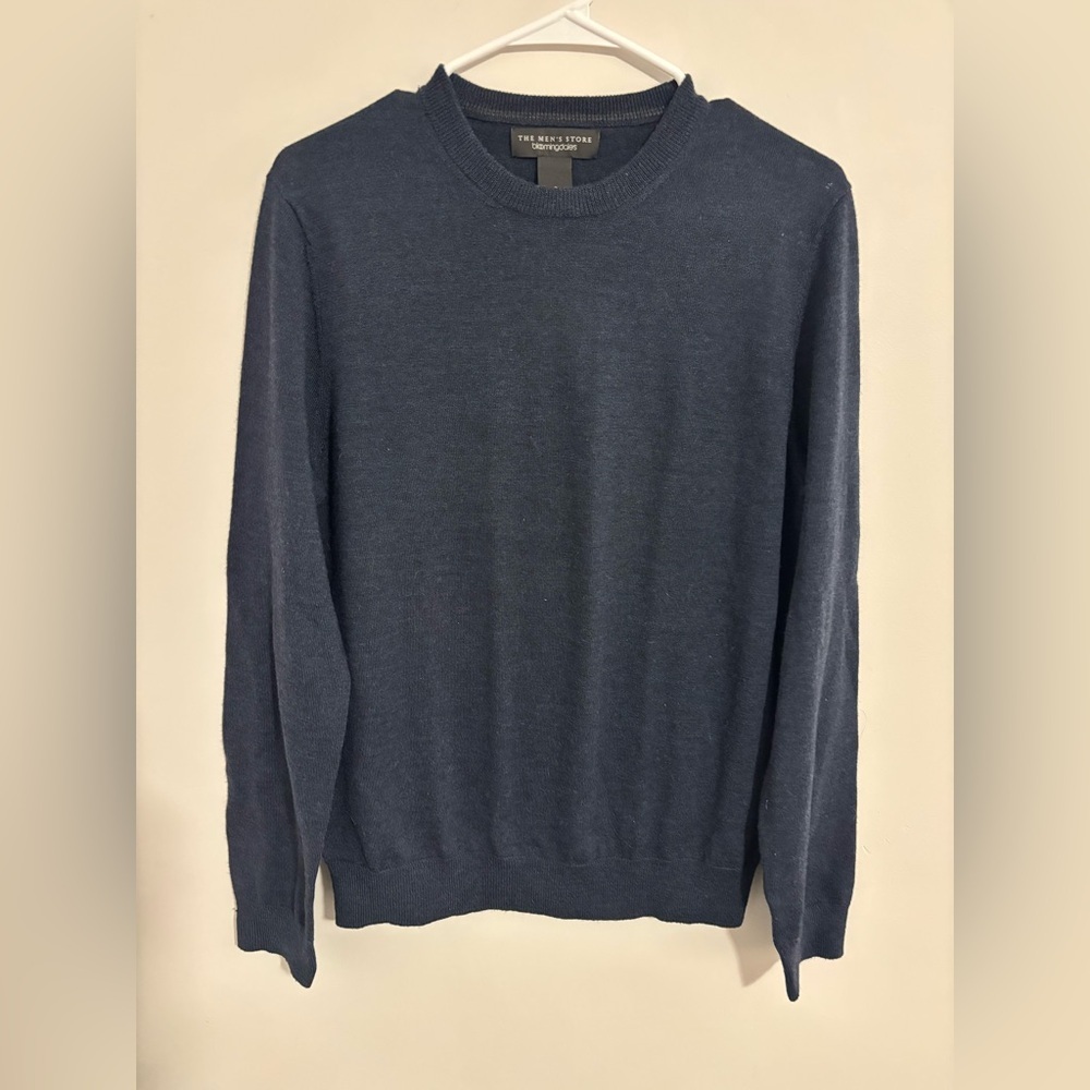 Bloomingdale's Charcoal Crewneck Sweater 100% Merino Wool Size Small